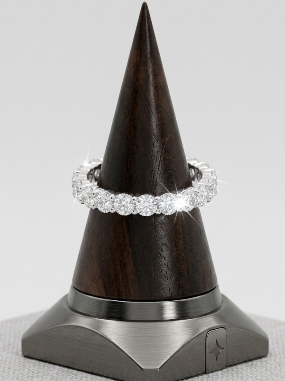 NWT 2.1 CT Moissanite Round Brilliant Full Eternity Band Size 8 GRA